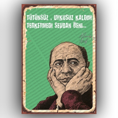 Ahmet Arif Ahşap Retro Poster