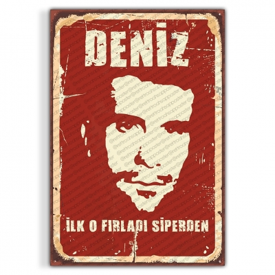 Deniz Gezmiş Ahşap Retro Poster