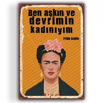 Frida Kahlo Ahşap Retro Poster