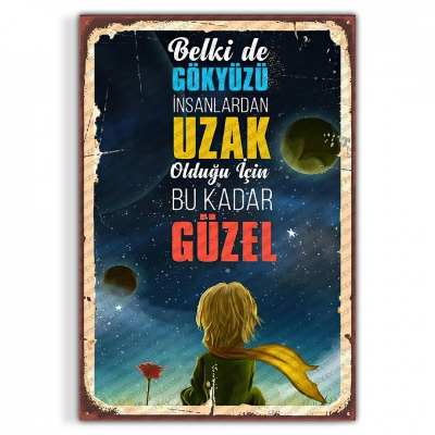 Küçük Prens Ahşap Retro Poster