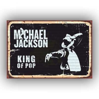 Michael Jackson Ahşap Retro Poster