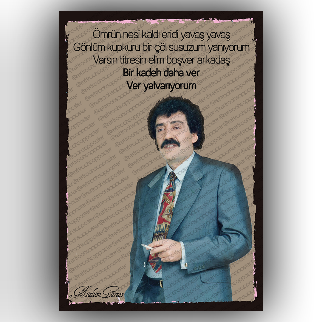 Müslüm Gürses Ahşap Retro Poster - Retro Ahşap Poster