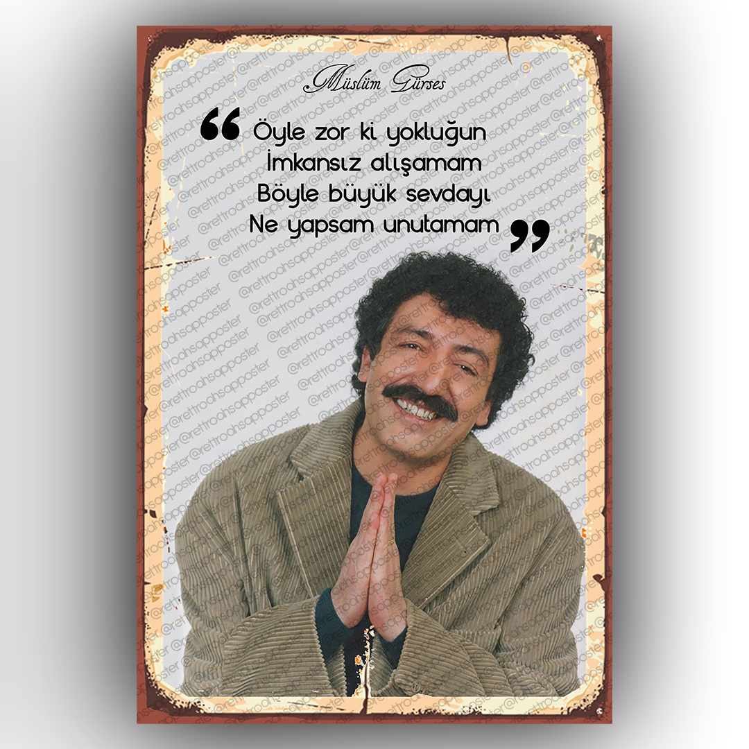 Müslüm Gürses Ahşap Retro Vintage Poster - Retro Ahşap Poster