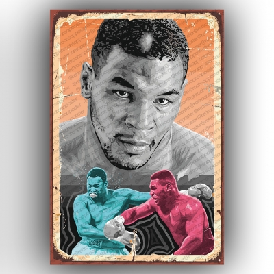 Mike Tyson Tuvalet Retro Ahşap Poster