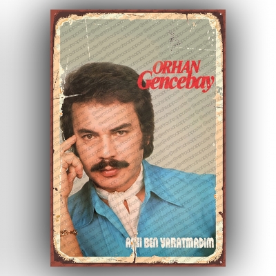 Orhan Gencebay  Retro Ahşap Poster