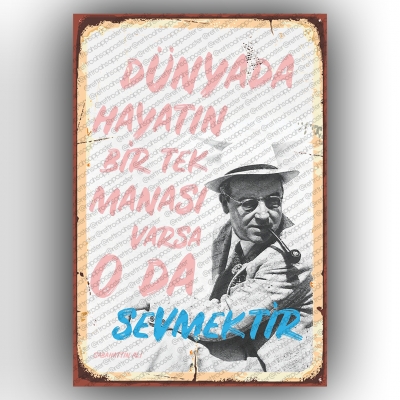 Sabahattin Ali Ahşap Poster