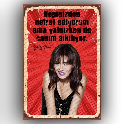 Yıldız Tilbe Ahşap Retro Poster