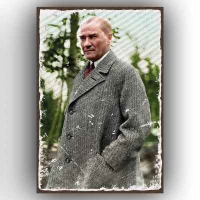 Atatürk  Retro Ahşap Poster