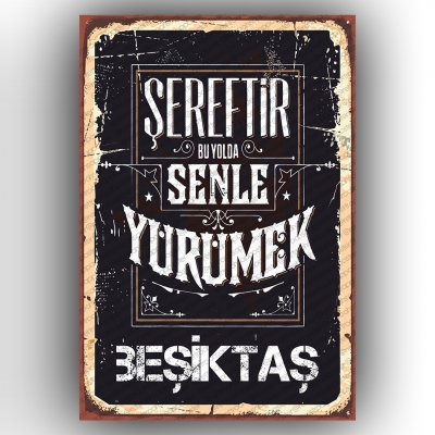 Beşiktaş Retro Ahşap Poster
