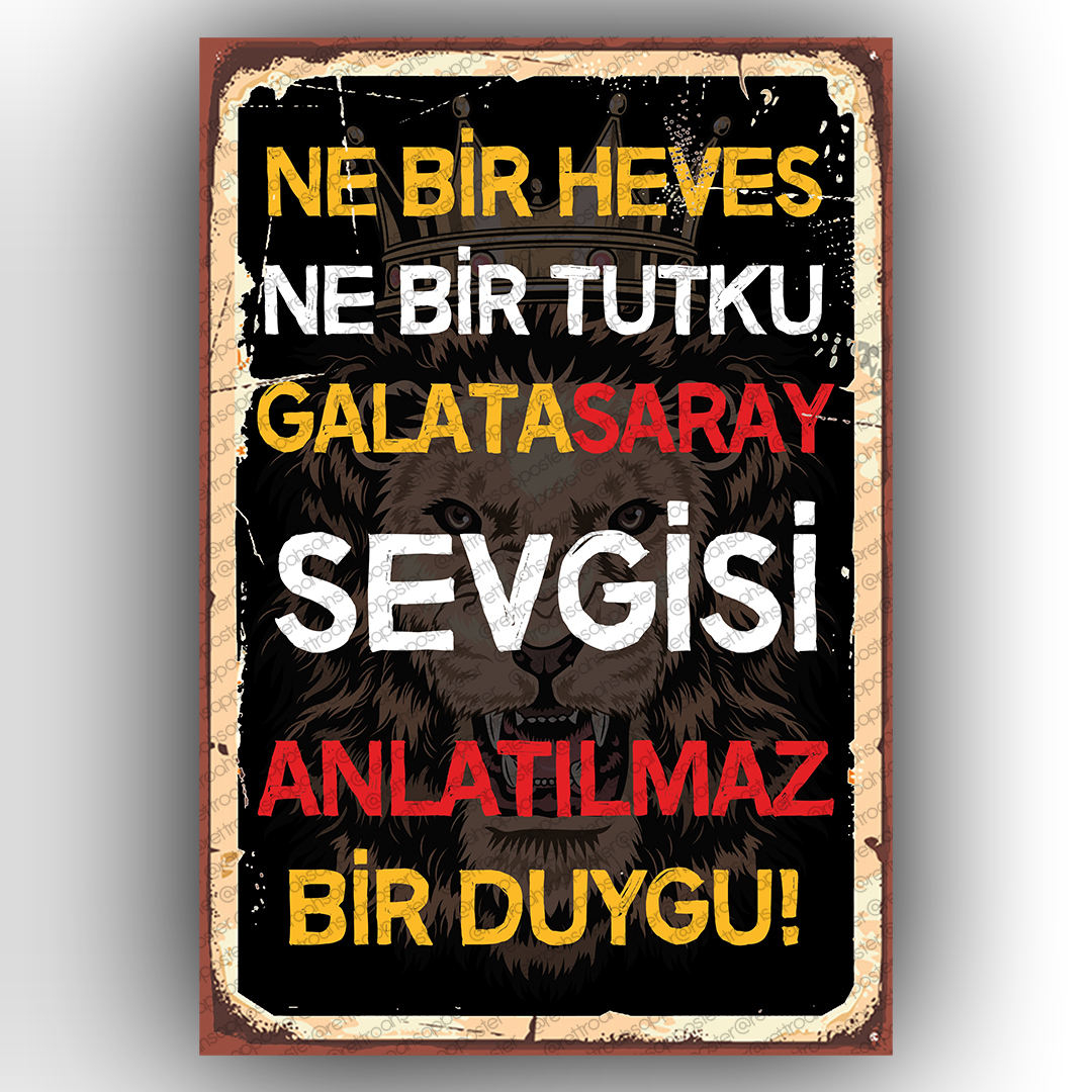 Galatasaray Retro Ahşap Poster » Retro Ahşap Poster
