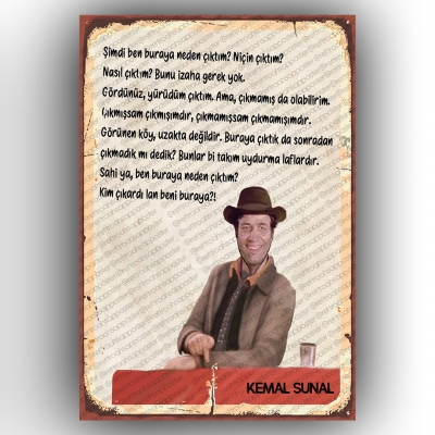 Kemal Sunal Yeşilçam Retro Ahşap Poster