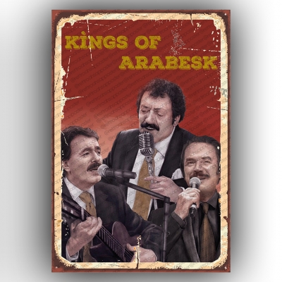King of Arabesk  Retro Ahşap Poster