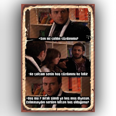 Leyla ile Mecnun Ahşap Poster
