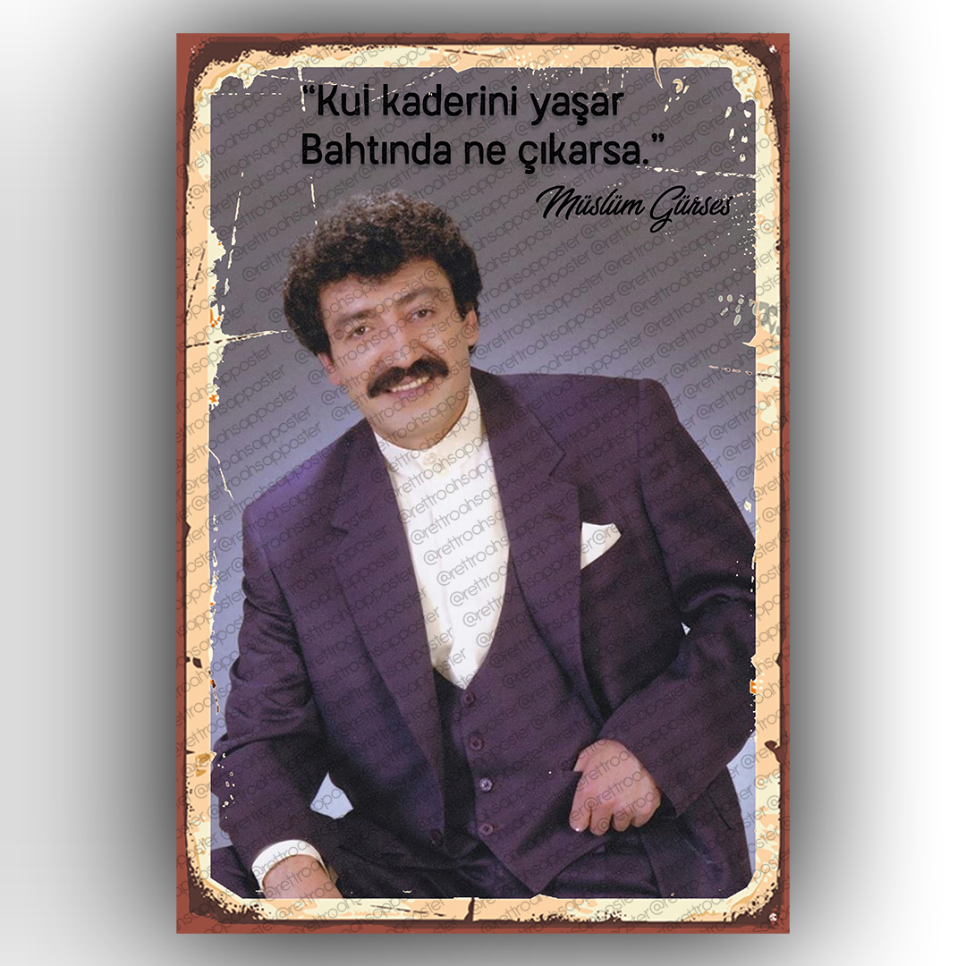 Müslüm Gürses Retro Ahşap Poster - Retro Ahşap Poster