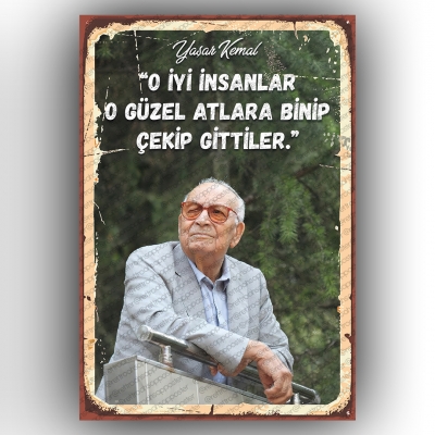 Yaşar Kemal Ahşap Poster