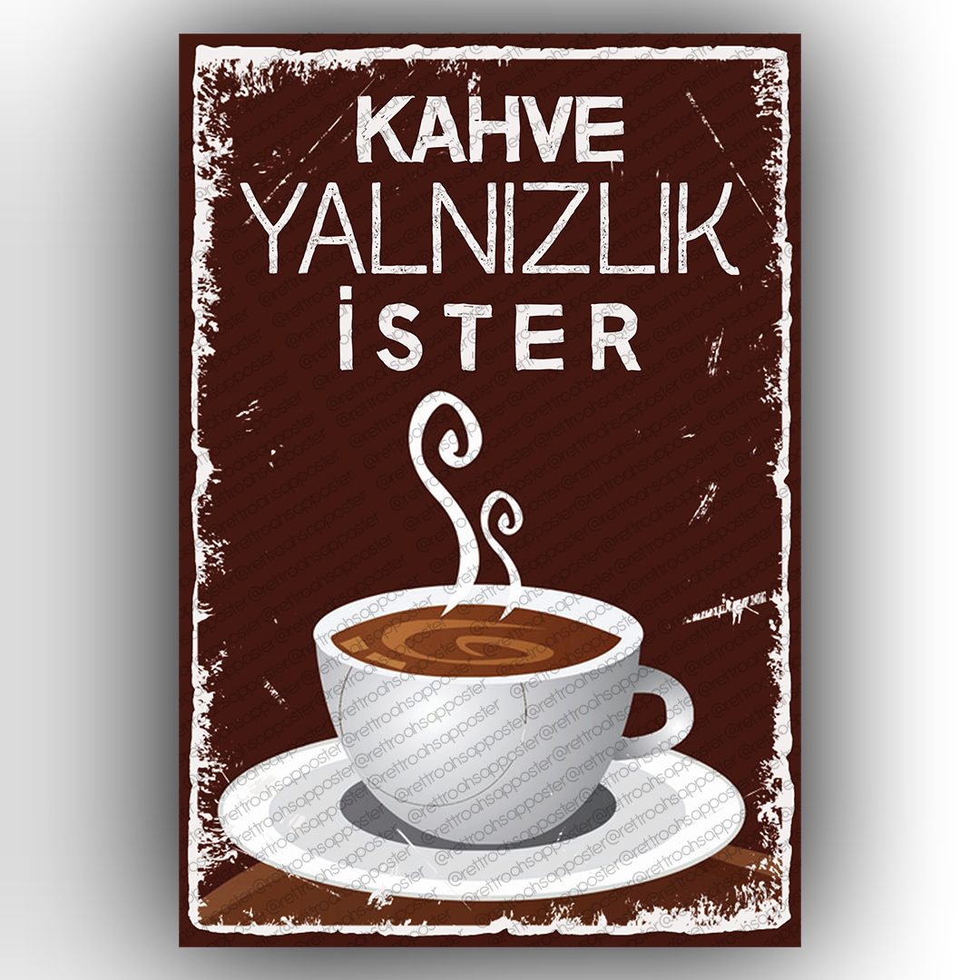 Kahve  Ahşap Retro Poster