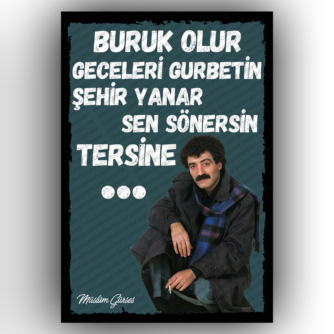 Müslüm Gürses Ahşap Retro Poster - Retro Ahşap Poster