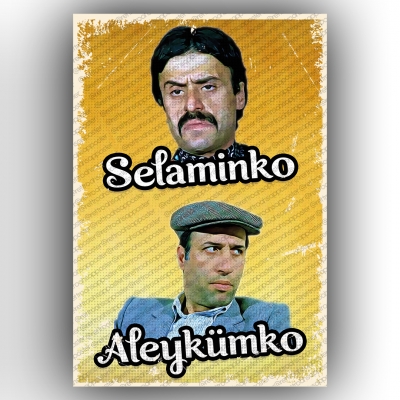 Selaminko Aleykümko Yeşilçam Retro Ahşap Poster