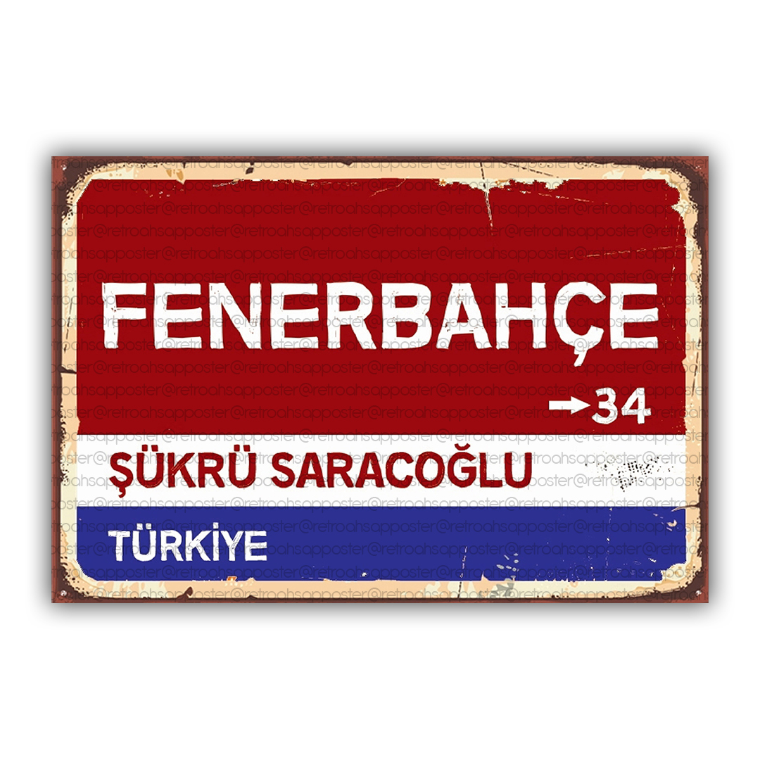 Fenerbahçe Ahşap Retro Poster