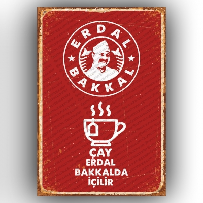 Erdal Bakkal Ahşap Retro Poster