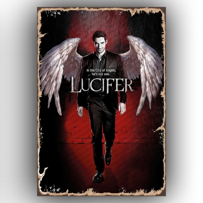 Lucifer Ahşap Retro Poster