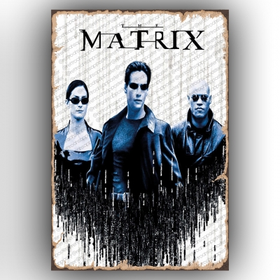 Matrix  film Ahşap Retro Poster
