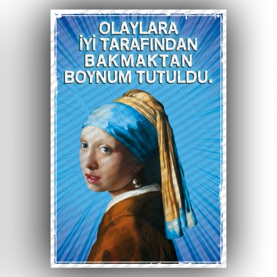 Olaylara İyi Tarafından Bakmak...;)  Ahşap Retro Vintage Poster 