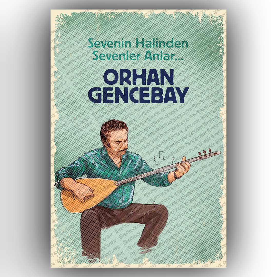 Orhan Gencebay Ahşap Retro Poster