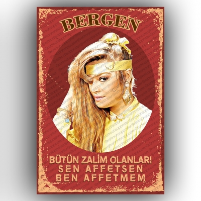 Bergen  Retro Ahşap Poster