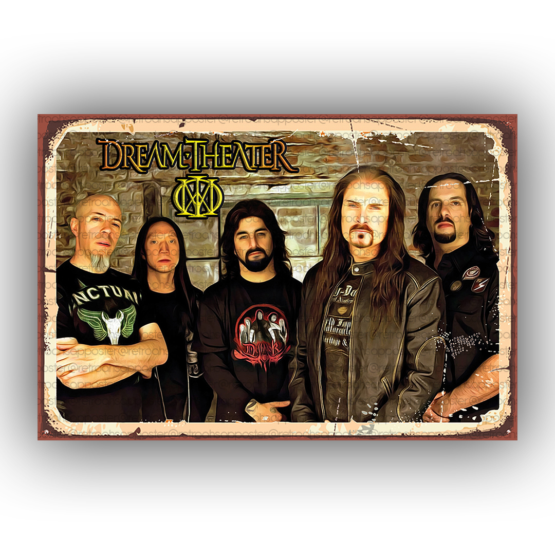 Dream Theater Ahşap Retro Poster