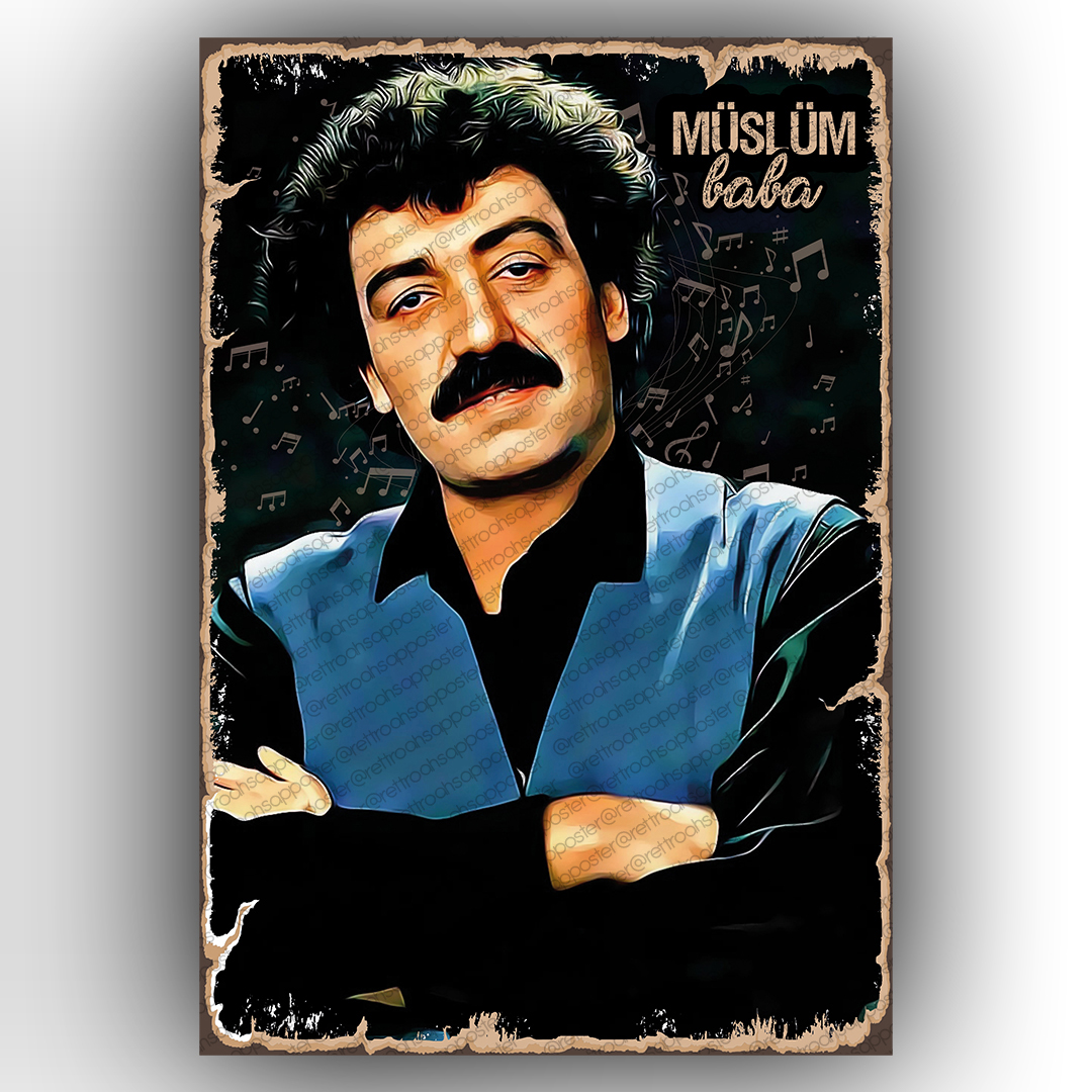 Müslüm Gürses Ahşap Retro Vintage Poster - Retro Ahşap Poster