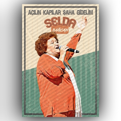 Selda Bağcan Ahşap Retro Poster