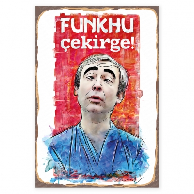 Funkhu Çekirge Şener Şen Ahşap Retro Poster