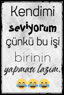 Kendimi seviyorum çünkü bu işi birinin yapması lazımAhşap Retro Poster