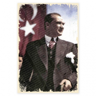 Mustafa Kemal AtatürkAhşap Retro Poster