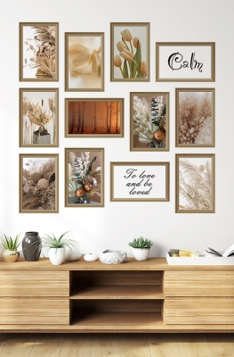 Doğa temalı 12 Parça Mdf Ahşap Tablo Seti 20*30 cm 