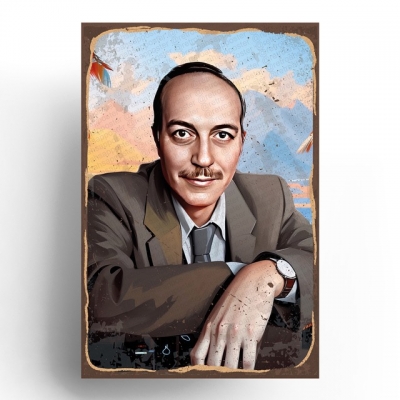 Cemal Süreya Ahşap Retro Vintage Poster 