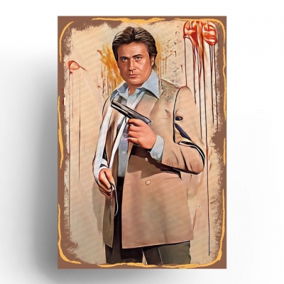 Cüneyt Arkın Yeşilçam Ahşap Retro Vintage Poster 