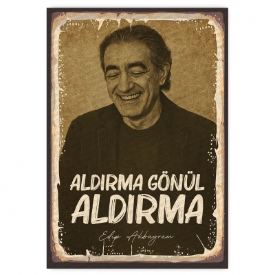 Edip Akbayram - ahşap retro poster