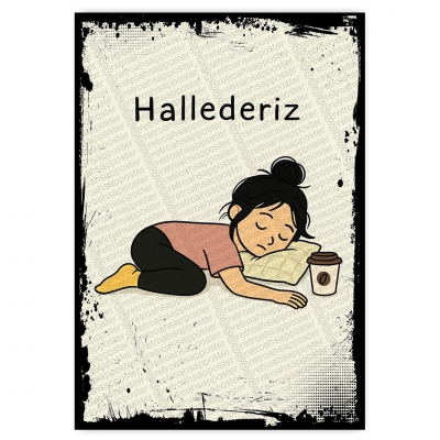 Hallederiz - ahşap retro poster