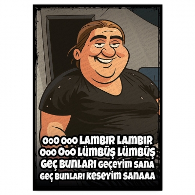 Lambır Lambır- ahşap retro poster
