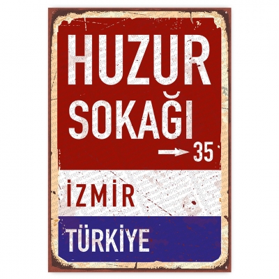 HUZUR SOKAĞI  - ahşap retro poster