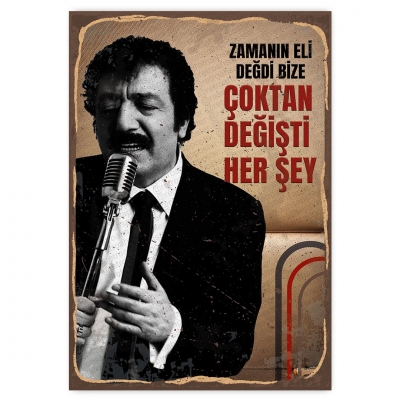 Müslüm Gürses ZAMANIN ELİ DEĞDİ BİZE - ahşap retro poster