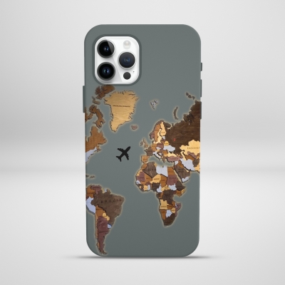 Dünya Haritası Koyu renkli Lansman Telefon Kılıfı