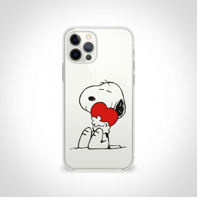 Snoopy kalp Şeffaf Telefon Kılıfı