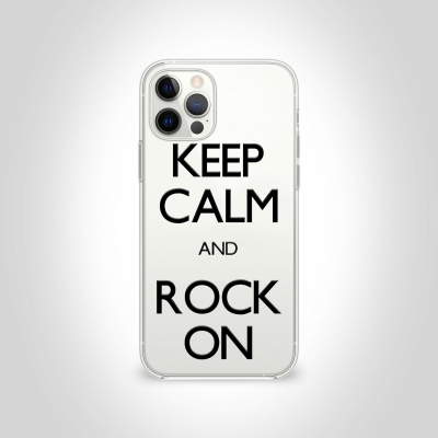 Keep Calm and Rock On Şeffaf Telefon Kılıfı