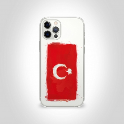 Türk Bayrağı 3 Şeffaf Telefon Kılıfı